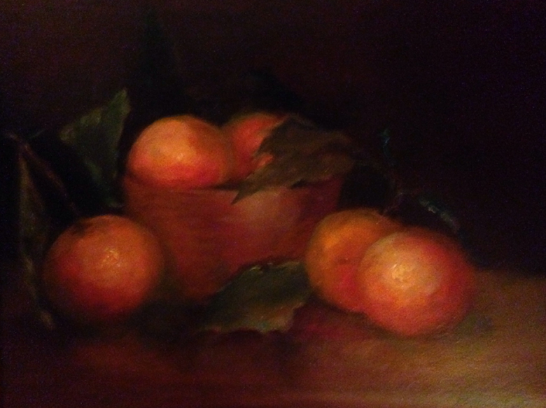 Oranges in a Wood Bowl by Maryellen Vickery